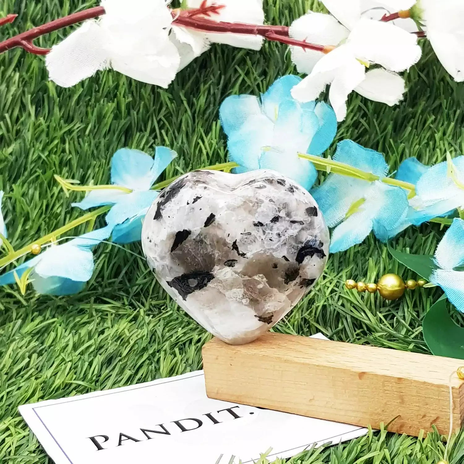 Rainbow Moonstone Healing Crystal Heart Stone