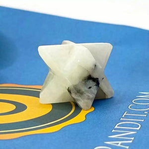 Rainbow Moonstone Merkaba Star