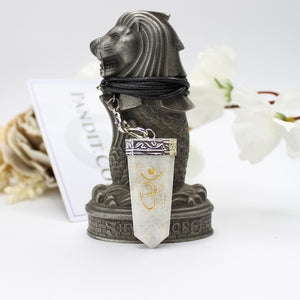 Rainbow Moonstone Om Pencil Pendant