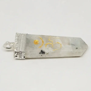 Rainbow Moonstone Om Pencil Pendant
