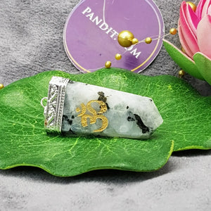Rainbow Moonstone Om Pencil Pendant