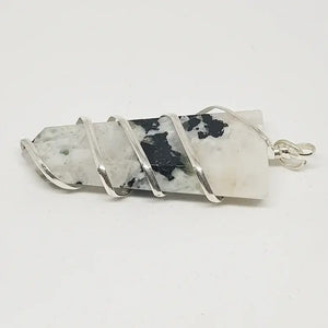 Rainbow Moonstone Spiral Pencil Pendant