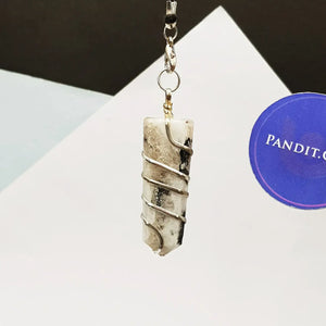 Rainbow Moonstone Spiral Pencil Pendant