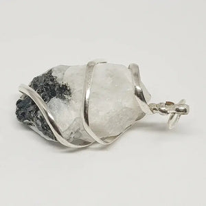 Rainbow Moonstone Spiral Pendant