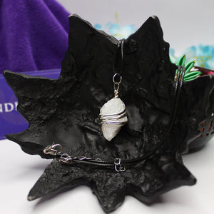 Rainbow Moonstone Spiral Pendant