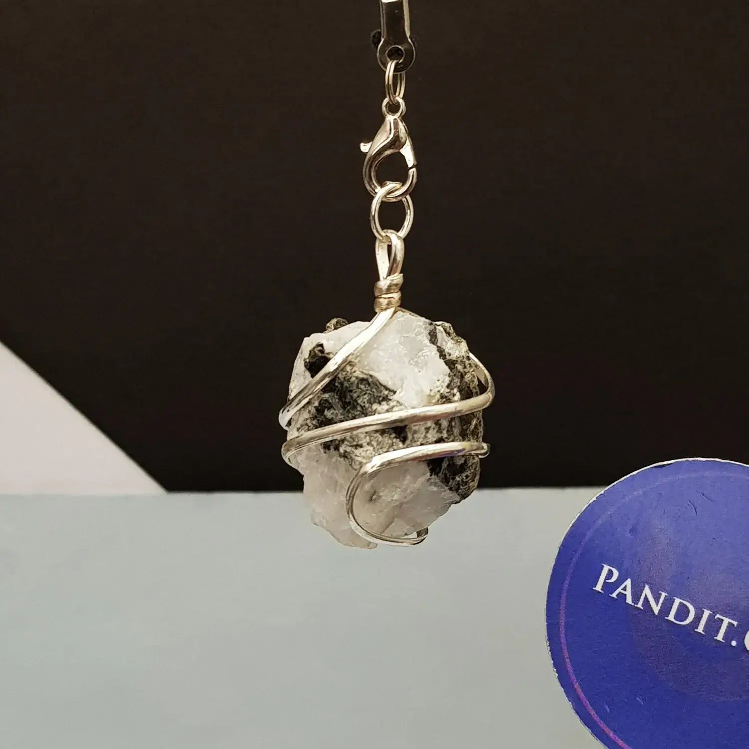 Rainbow Moonstone Spiral Pendant