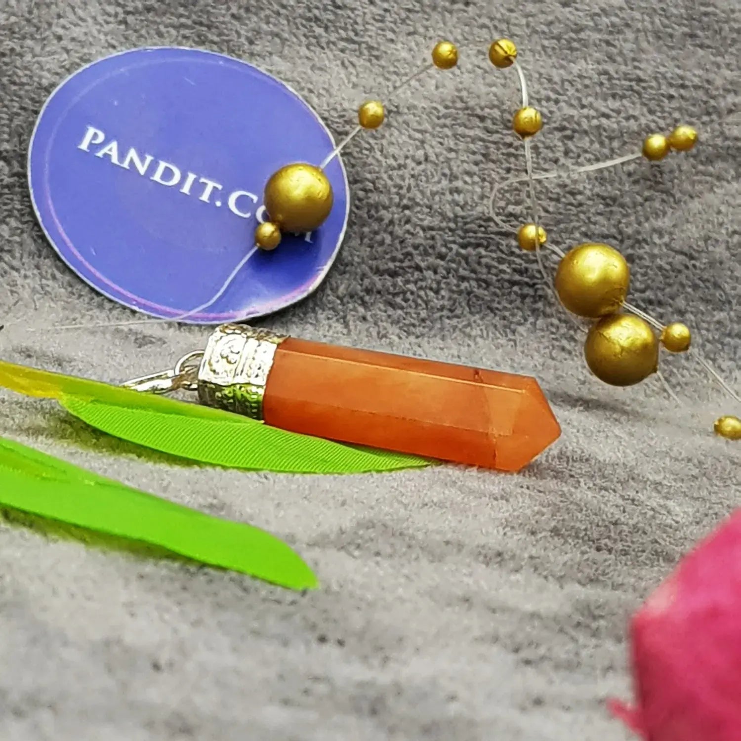 Red Aventurine Cap Pencil Pendant