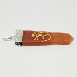 Red Aventurine Om Pencil Pendant