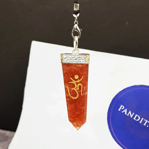 Red Aventurine Om Pencil Pendant
