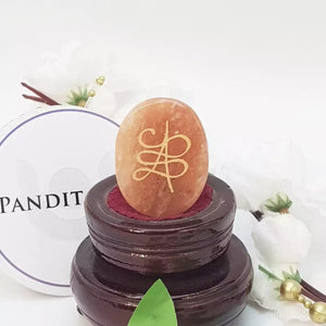 Red Aventurine Zibu Symbol Coin