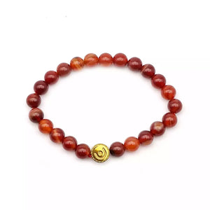 Red Banded Agate Onyx Bracelet