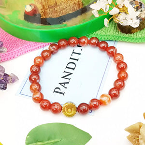 Red Banded Agate Onyx Bracelet