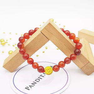 Red Banded Agate Onyx Bracelet