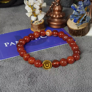 Red Banded Agate Onyx Bracelet