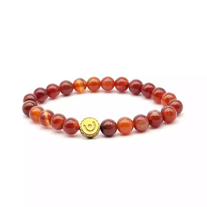 Red Banded Agate Onyx Bracelet