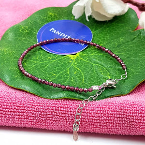 Red Garnet Adjustable Diamond Cut Bracelet