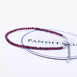 Red Garnet Adjustable Diamond Cut Bracelet