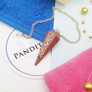 Red Jasper 7 Chakra Dowsing Pendulum