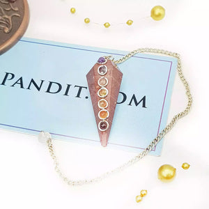 Red Jasper 7 Chakra Dowsing Pendulum