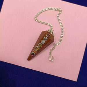 Red Jasper 7 Chakra Dowsing Pendulum