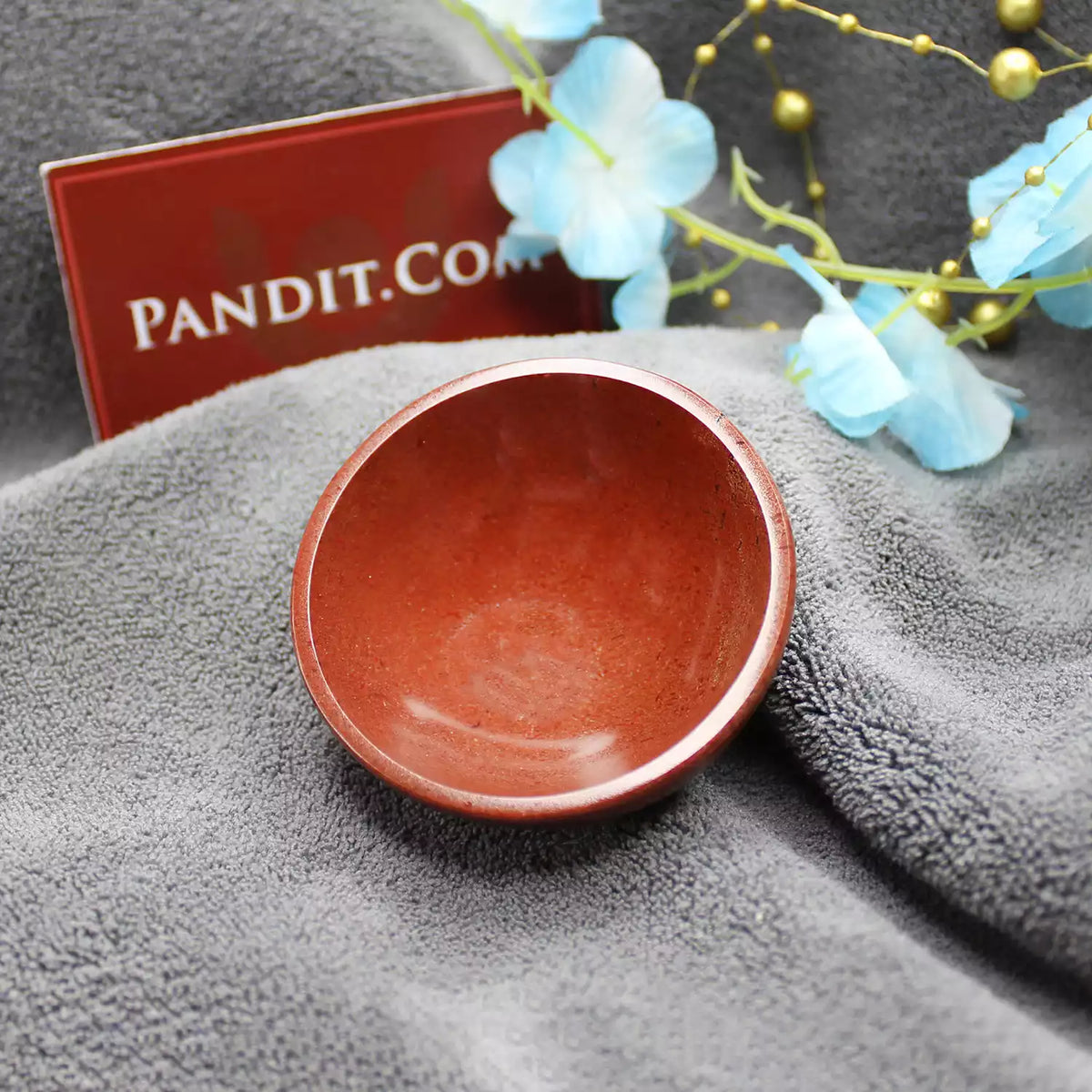 Red Jasper Bowl — full bowl view from above