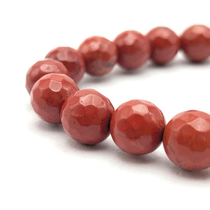Red Jasper Diamond Cut Bracelet