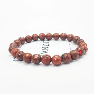Red Jasper Diamond Cut Bracelet