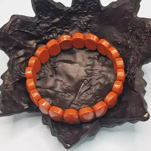 Red Jasper Oval Faceted Bracelet — packaging back cover with usage guide