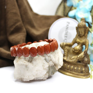 Red Jasper Oval Faceted Bracelet