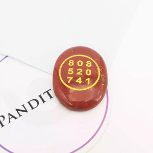 Red Jasper Zibu Symbol Coin