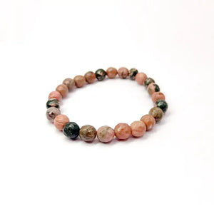Rhodonite Crystal Diamond Cut Bracelet