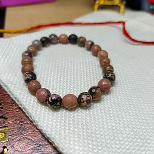 Rhodonite Crystal Diamond Cut Bracelet