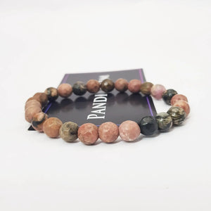 Rhodonite Crystal Diamond Cut Bracelet