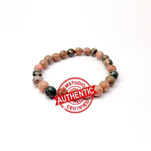 Rhodonite Crystal Diamond Cut Bracelet