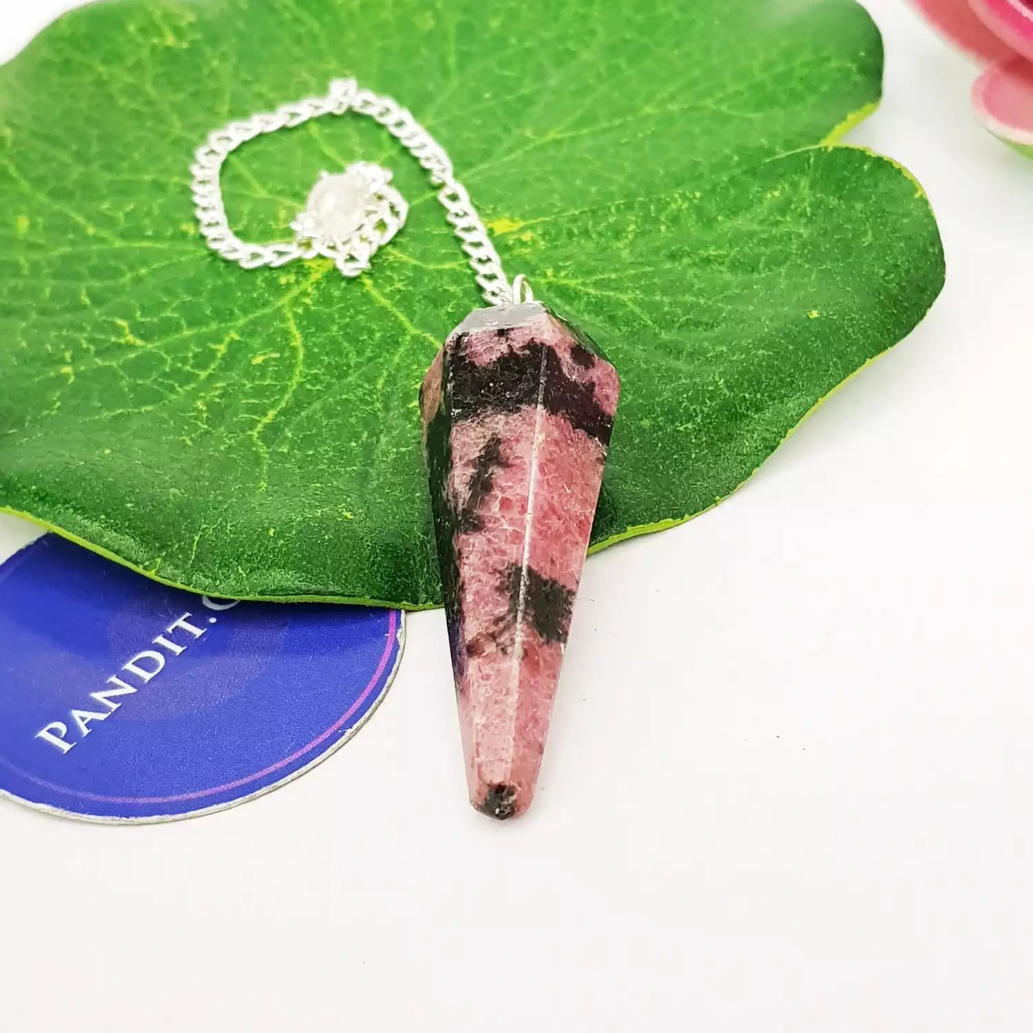 Rhodonite Crystal Dowsing Pendulum