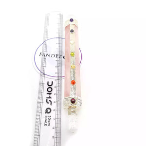 Rose Quartz 7 Chakra Healing Stone Wand
