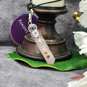 Rose Quartz 7 Chakra Pendant