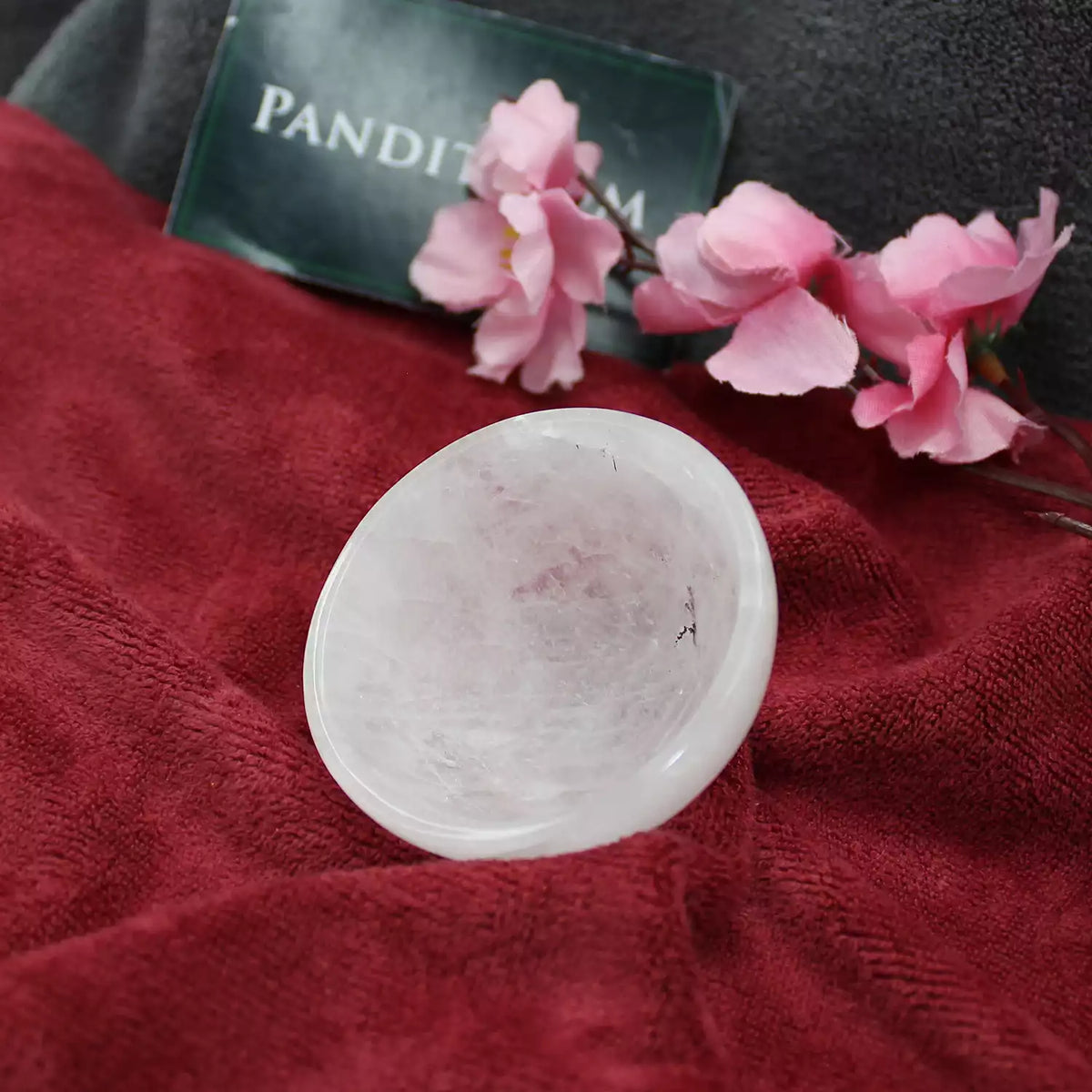 Rose Quartz Bowl — full bowl view from above
