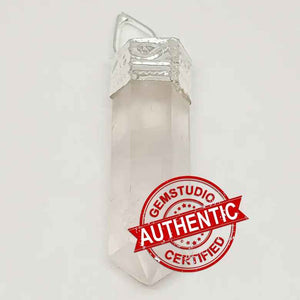 Rose Quartz Cap Pencil Pendant