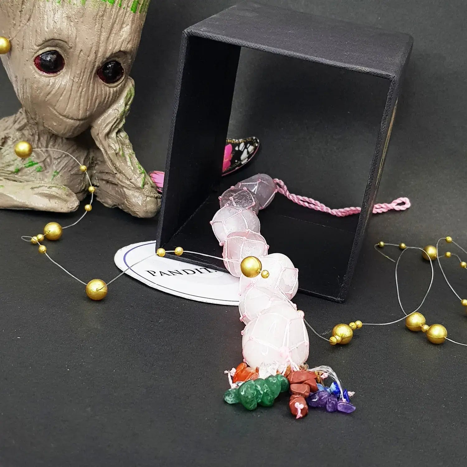 Rose Quartz Car Hanging Tumble Stones