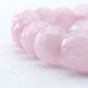 Rose Quartz Diamond Cut Bracelet