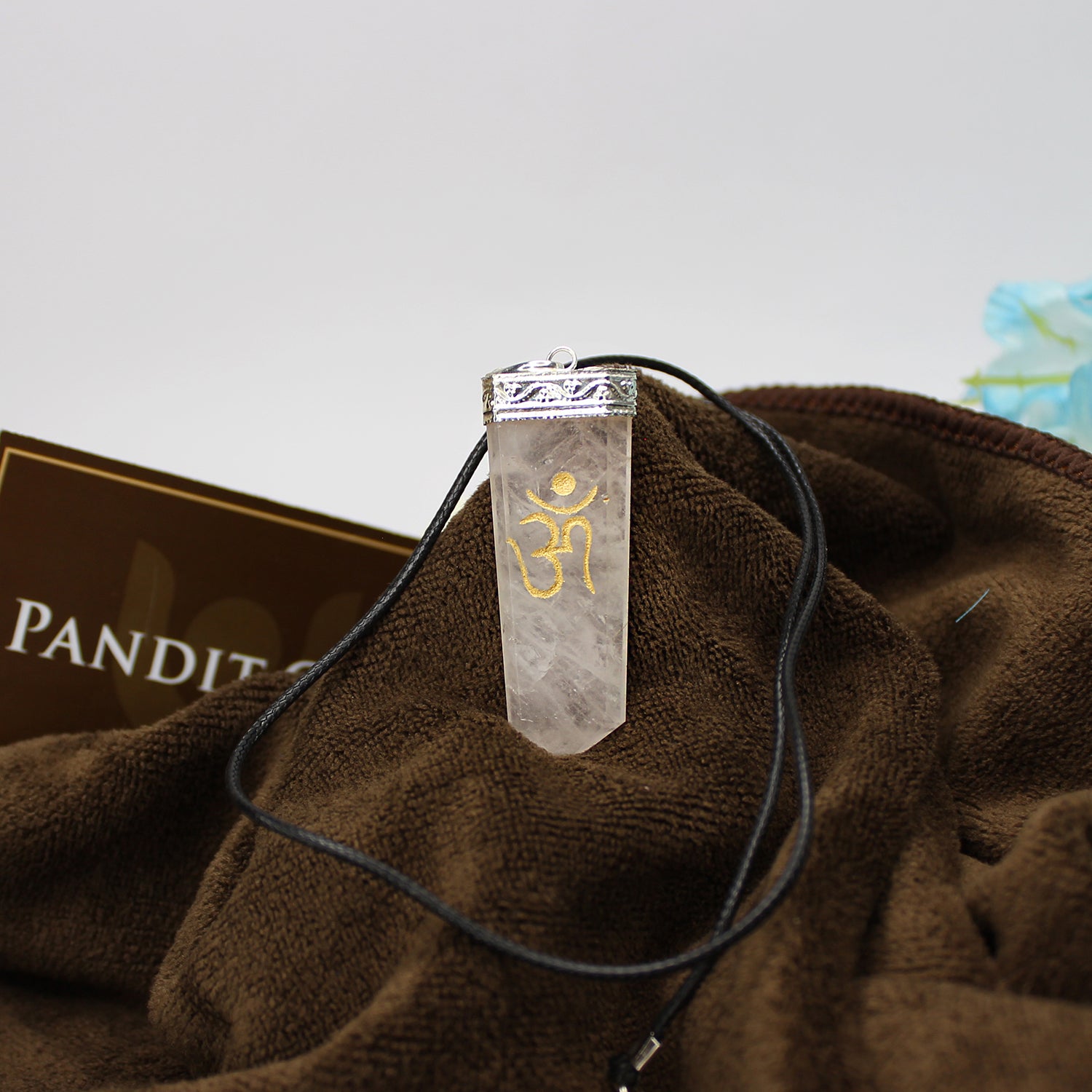 Rose Quartz Om Pencil Pendant