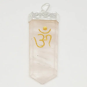 Rose Quartz Om Pencil Pendant