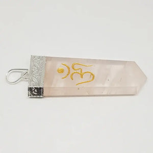 Rose Quartz Om Pencil Pendant