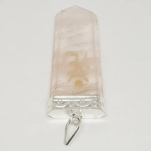 Rose Quartz Om Pencil Pendant