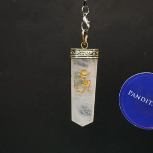 Rose Quartz Om Pencil Pendant