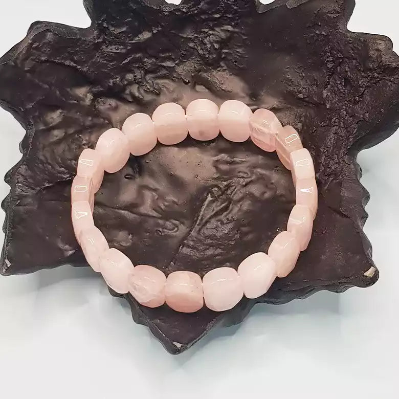 Rose Quartz Oval Faceted Bracelet