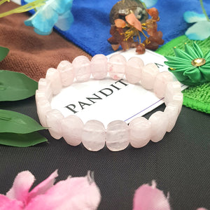 Rose Quartz Oval Faceted Bracelet