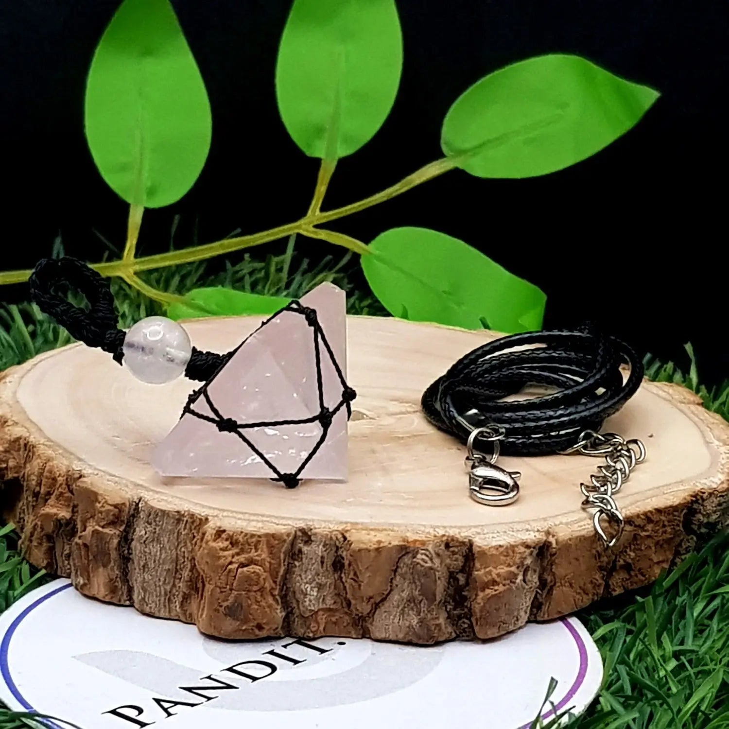 Rose Quartz Pyramid Pendant