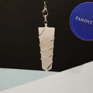 Rose Quartz Spiral Pencil Pendant